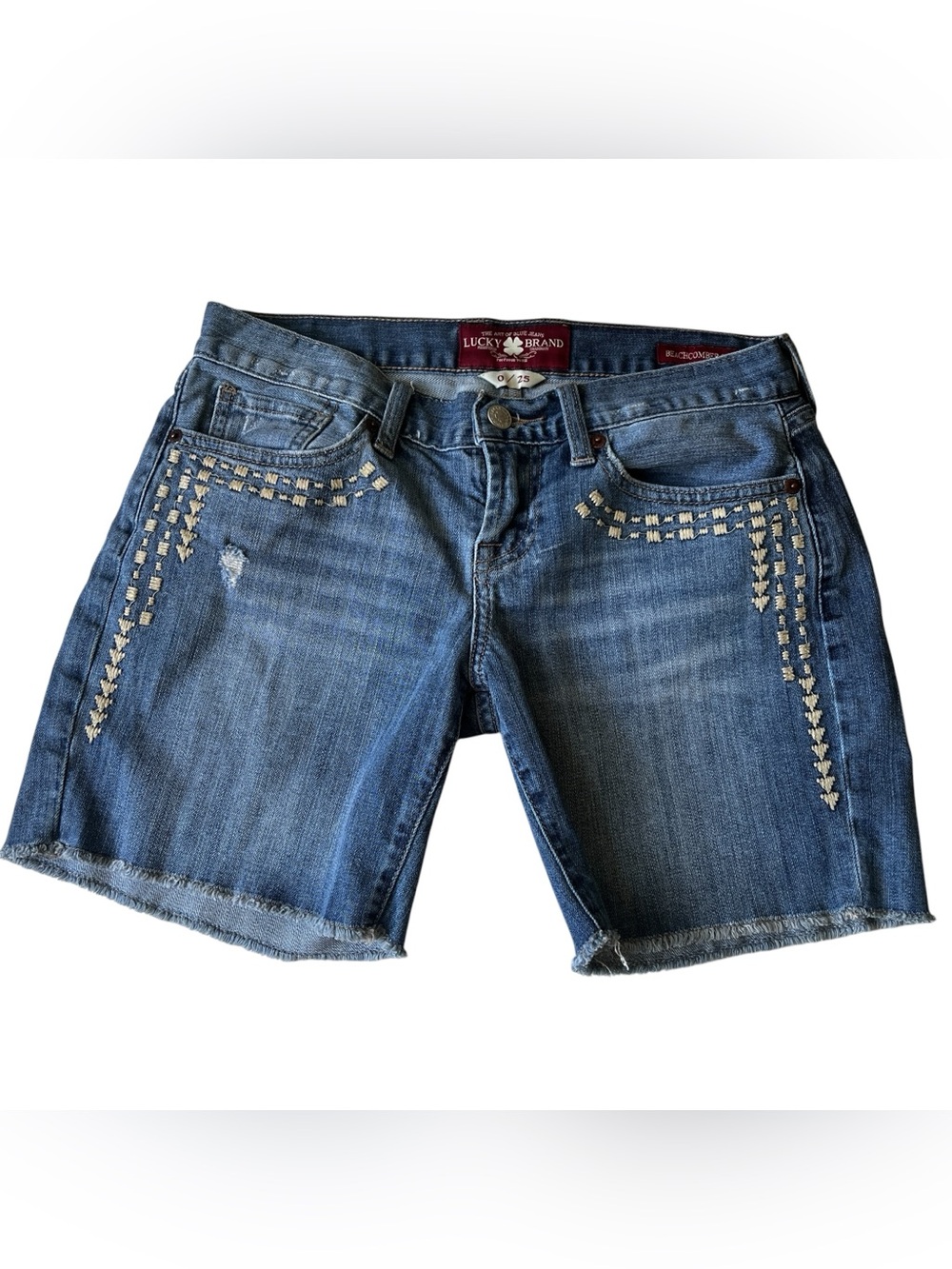 Lucky Brand Beachcomber Jean Denim Shorts size 0 size 25